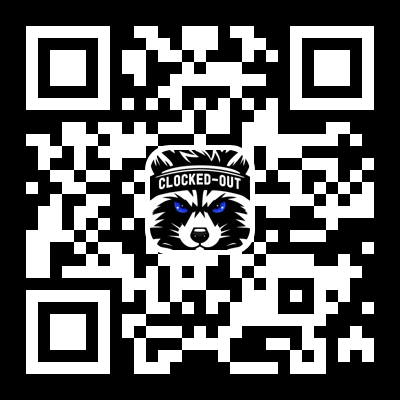 Scan to download the Clocked Out Security+ app on iOS